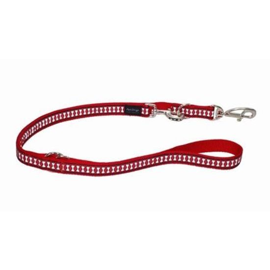 Red Dingo Vodítko přepínací 25 mm x 2 m Bones Rfx Červená