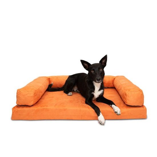 Aminela pelíšek s okrajem 120x80cm Half and Half oranžová/šedá