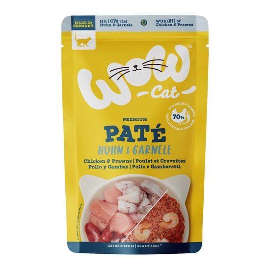 WOW Cat Kapsička Paté Kuře s krevetami Adult 125g