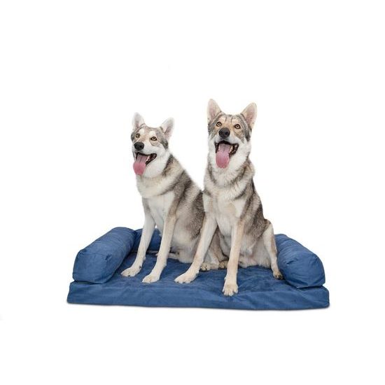 Aminela pelíšek s okrajem 120x80cm Half and Half modrá/světle šedá