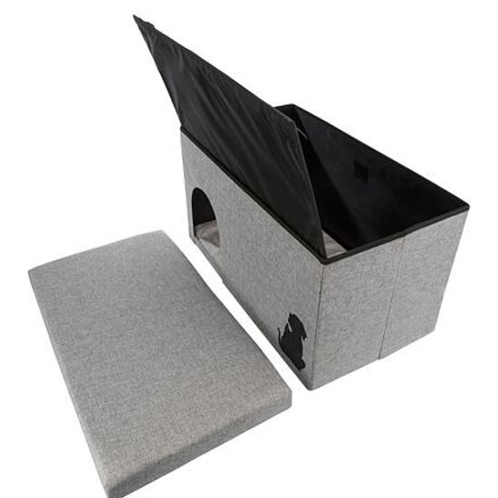 Trixie Domek/boudička KIMMY tkaná látka odnímatelné víko 72x40x40cm šedá