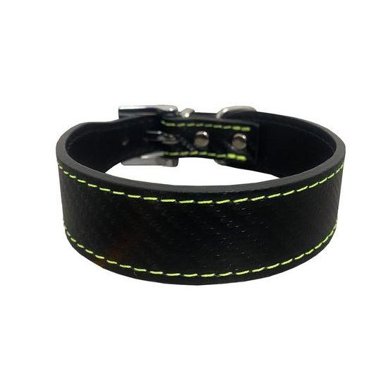 BAFPET Kožený obojek CARBON rozšířený oranžová