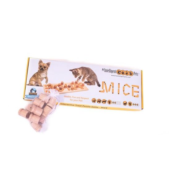 My Intelligent Pets Dřevěný hlavolam Mice (14 dřevěných válečků)