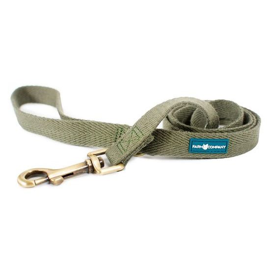 Farm Company ekologicky šetrné vodítko pro psy ze sojových vláken L/XL 2,5cm/120cm olivová zelená