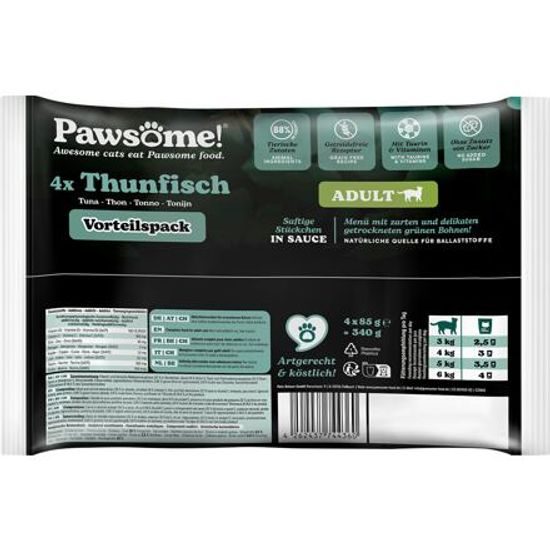 Pawsome! Adult s tuňákem masem Multipack 4x85 g