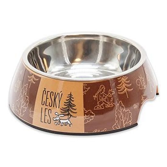 Akinu ČESKÝ LES Melaminová miska s nerez vložkou hříbková hnědá L 1200 ml