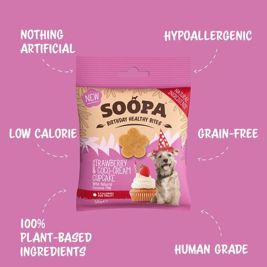 Soopa Pets Soopa Healthy Bites Cupcake s jahodami a kokosem 50 g