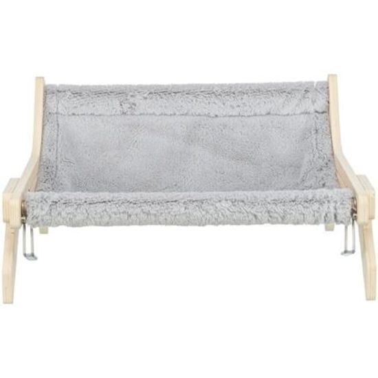 Trixie Hammock lehátko pro kočky do 12 kg 47x24x38cm dřevo/plyš šedá