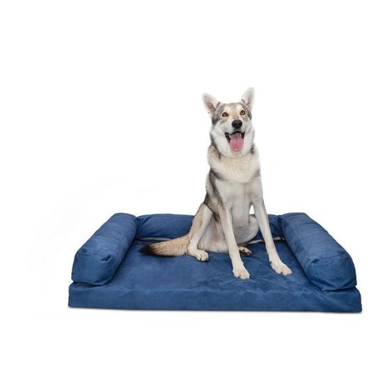 Aminela pelíšek s okrajem 100x70cm Half and Half modrá/světle šedá