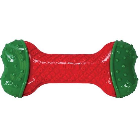 KONG Hračka guma vánoční Core kost S/M