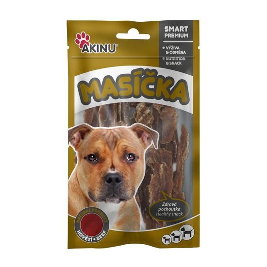 Akinu MASÍČKA Hovězí stripsy pamlsek pro psy 75 g