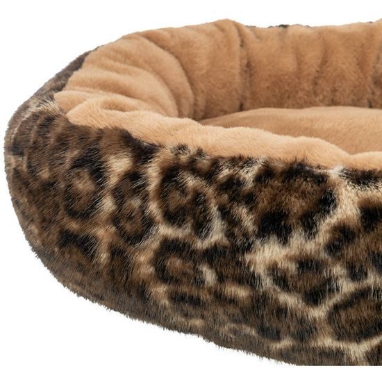 TRIXIE SOFT Edition kulaté lůžko LEO s okrajem, ⌀ 50 cm, hnědá/leopardí