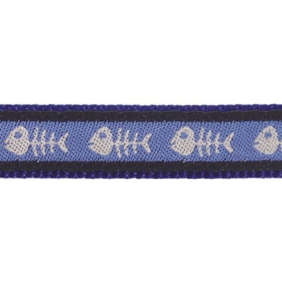 Red Dingo Obojek pro kočky Fishbone Blue