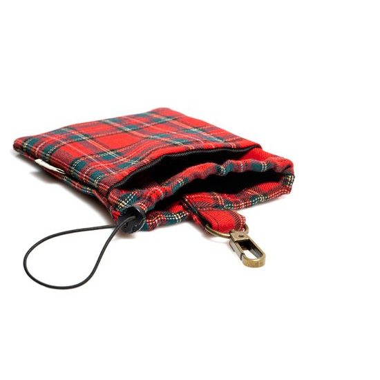 FUNKY DOG Elegantní pamlskovník Červený, kostkovaný