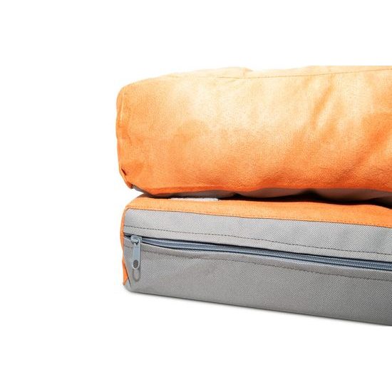 Aminela pelíšek s okrajem 100x70cm Half and Half oranžová/šedá