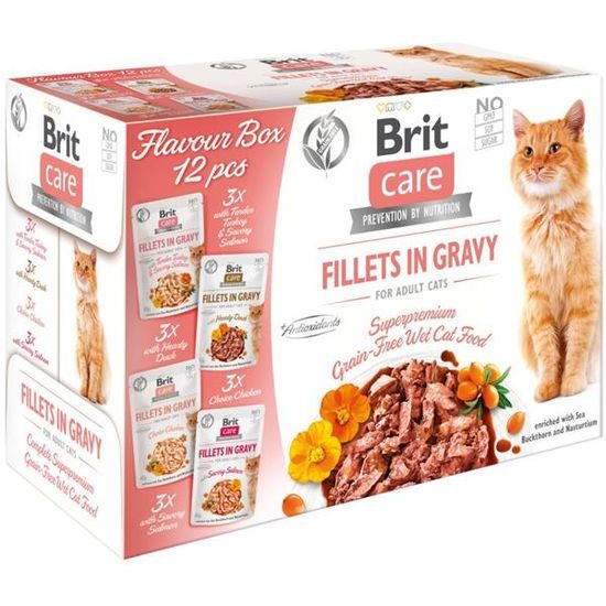 Brit Care Cat kapsička Flavour box Fillet in Gravy 12x85 g
