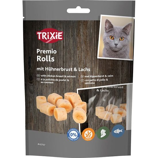 TRIXIE PREMIO Rolls válečky s kuřecím a lososem obsah masa 72 % 50 g