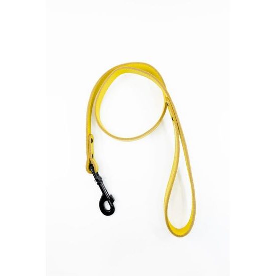 Bafpet Kožené vodítko HERRY černé kování Žlutá