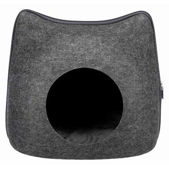 Trixie Plstěná jeskyně KOČKA 38x35x37cm tmavě šedá