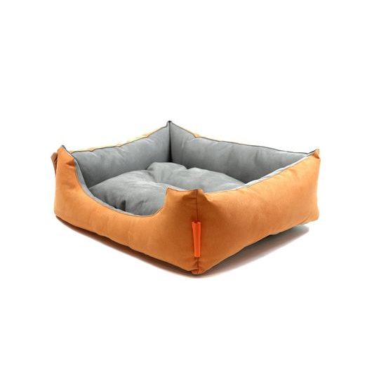 Aminela pelíšek s polštářem L oranžová/šedá 80x70cm