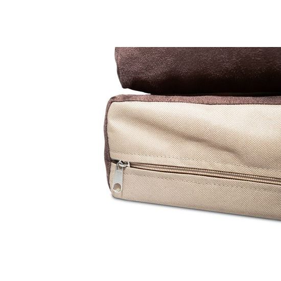 Aminela pelíšek s okrajem 120x80cm Half and Half hnědá/béžová