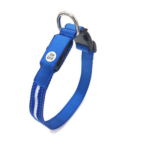 BENTECH Svítící LED obojek Bentech DC1200 modrý