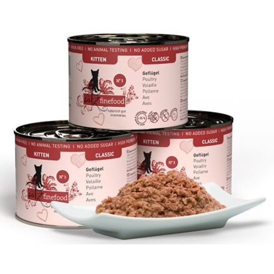 Catz finefood Konzerva pro koťata CF Classic Kitten No.3 s drůbežím masem a brusinkami 200 g