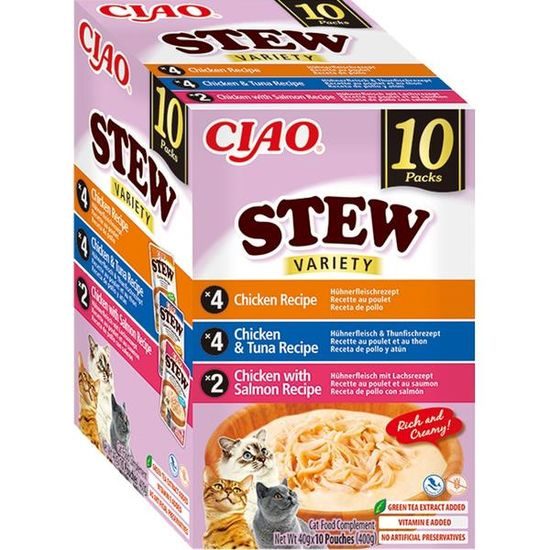 Inaba Ciao Stew kuře a ryba multipack 10x40 g