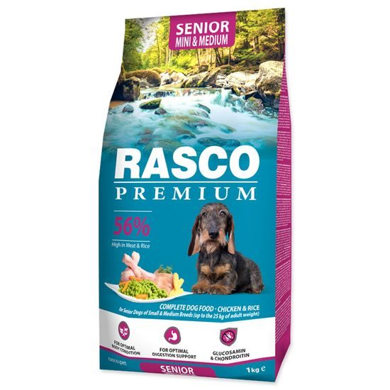 Rasco Premium Krmivo Senior Mini & Medium kuře s rýží 1kg