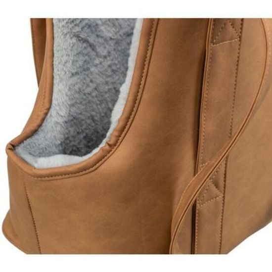 Trixie Transportní taška EVELYN 40 x30x20cm do 5kg umělá kůže plyš hnědá/šedá