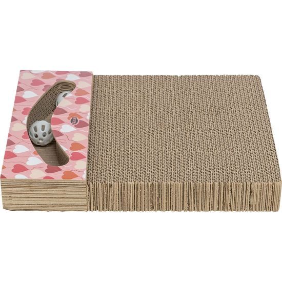 Trixie Škrabací karton VALENTINE s míčky catnipem lososová LIMITOVANÁ NABÍDKA