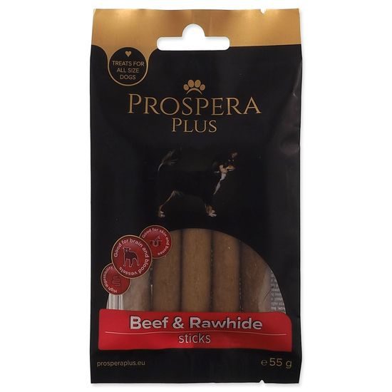 Prospera Plus Pochoutka Hovězí a surová kůže tyčinka 5ks 7,5cm