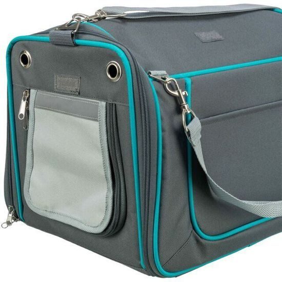 Trixie Transportní taška VICKY 40 x 27 x 28 cm do 5 kg šedá/tyrkysová