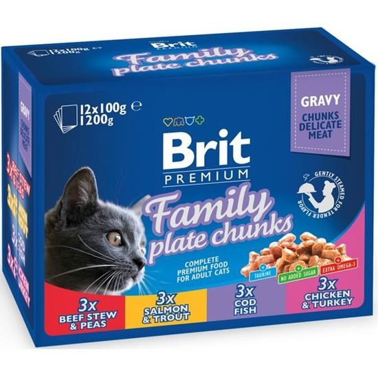 Brit Premium Cat kapsička Family Plate 12x100 g