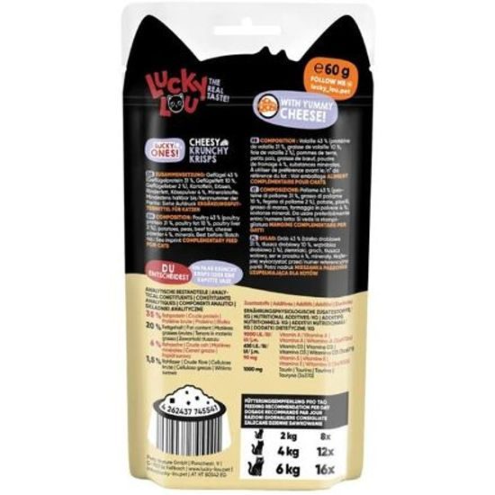 Lucky Lou Lucky Ones Krunchy Krisps Kuře a sýr 60 g