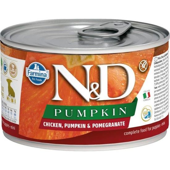 N&D PUMPKIN Dog konzerva Chicken & Pumpkin & Pomegranate Puppy Mini 140 g