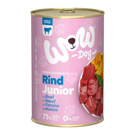 WOW Konzerva Hovězí s dýní Junior 400g