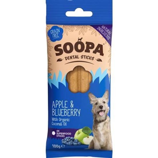Soopa Pets Dentální tyčinky Soopa s jablkem a borůvkou 100 g