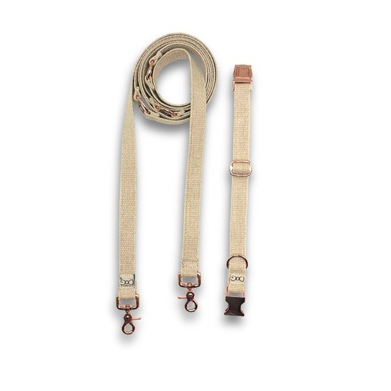 FUNKY DOG Konopné vodítko 3 m | Minimalistický design & růžové zlato