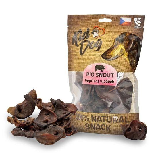 KidDog 100% Natural Snack vepřový rypáček 7 - 8 cm / 200 g