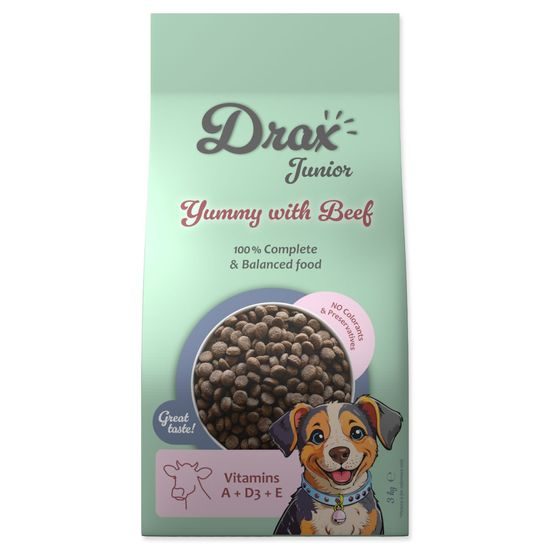 Drax Krmivo Junior s hovězím 3kg