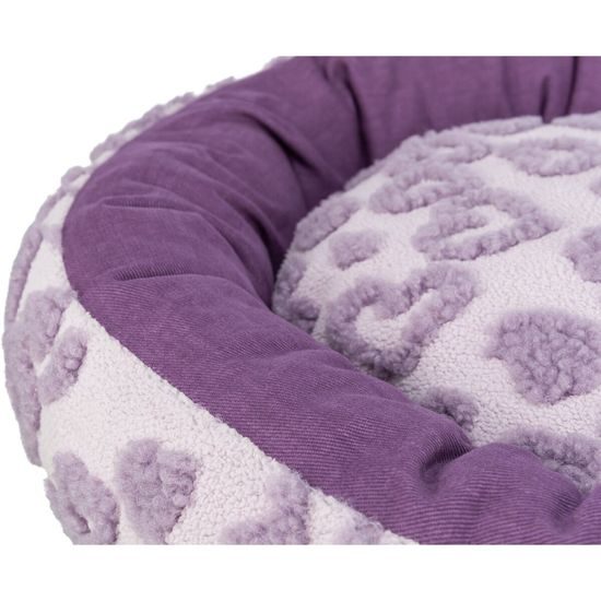 Trixie Pelech HEARTS se srdíčky kulatý s okrajem 50 cm lila - LIMITOVANÁ NABÍDKA