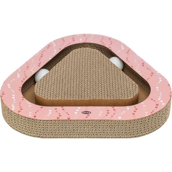 Trixie Škrabací karton VALENTINE triangl s míčky a catnipem losos LIMITOVANÁ NABÍDKA