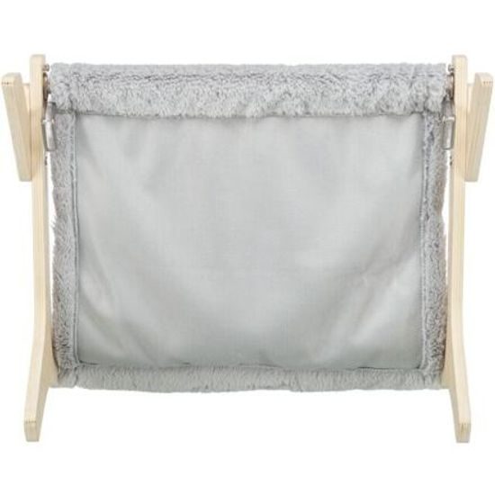 Trixie Hammock lehátko pro kočky do 12 kg 47x24x38cm dřevo/plyš šedá