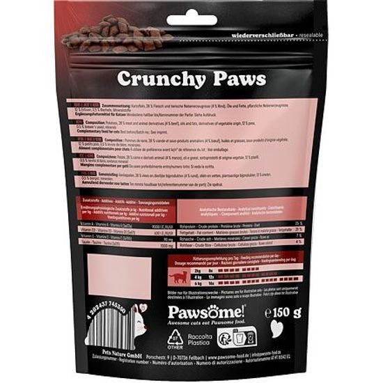 Pawsome! Crunchy Paws s hovězím masem 150 g