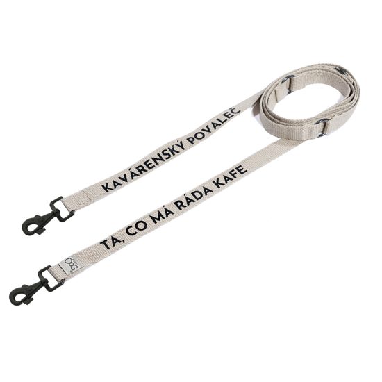 FUNKY DOG ☕ Konopné vodítko 3 m | „Kavárenský povaleč & Ta, co má ráda kafe“