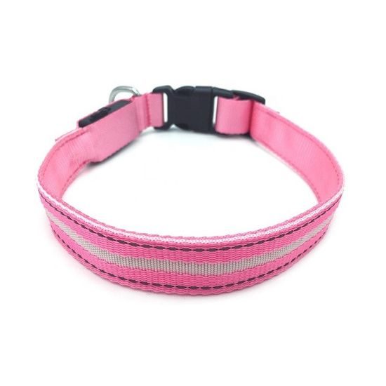 BENTECH Svítící LED obojek Bentech DC1200 růžový