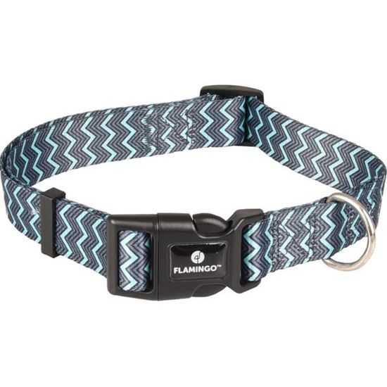 Flamingo Obojek nylon Sinam šedý M 2x40-55cm