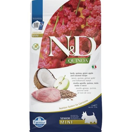 N&D QUINOA Dog GF Senior Lamb Green Apple and Coconut Mini 1,5 kg