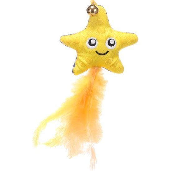 Flamingo Hračka cat plyš Strellow hvězda žlutá